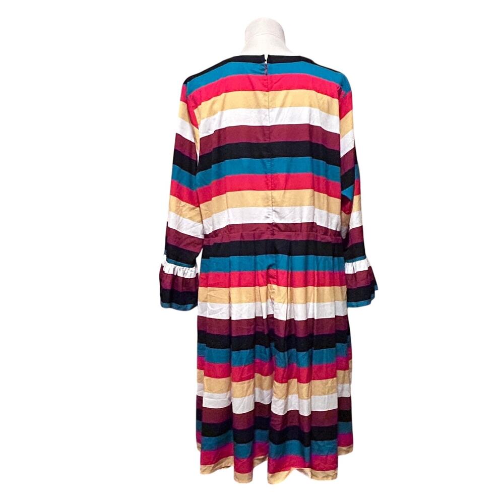 Eloquii Striped Yoke Fit and Flare Dress, Size 18 Women's - Picture 3 of 9